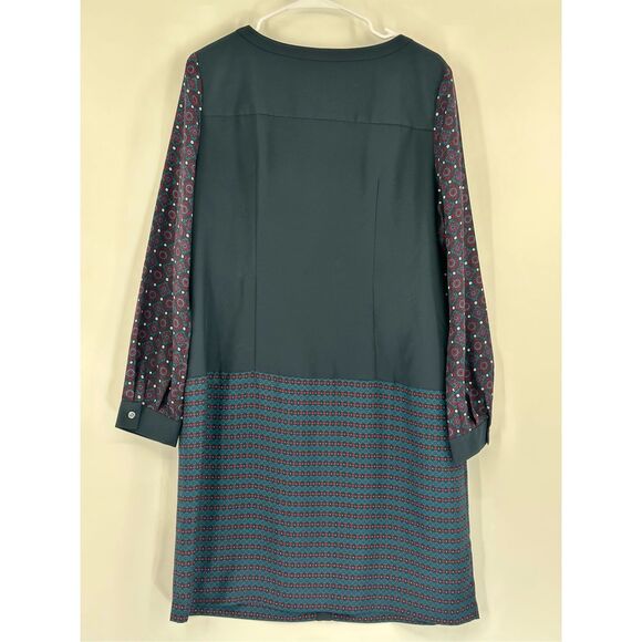 Ann Taylor size 14 navy blue print long sleeve shift dress - Picture 10 of 10
